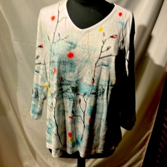 jess and jane Tops - X-Large Jess and jane 3/4 sleeve cotton  blouse dressy